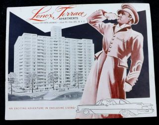 Vintage Rare 1958 Lenox Terrace Apartments Sales Brochure Nyc Harlem York