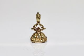 A Petite Antique Victorian Gold Plated Agate Intaglio Dove Seal Pendant 14251