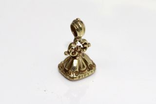 A Petite Antique Victorian Gold Plated Agate Intaglio Dove Seal Pendant 14251 2