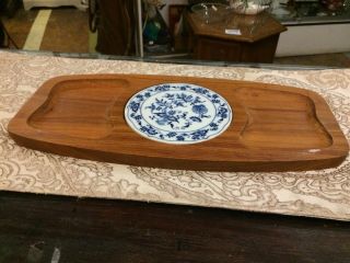 Vintage Antique Blue Danube Blue Onion Cheeseboard Plate Appetizer Tray