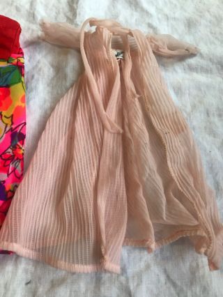 Vintage Barbie Outfits 1960’s Dress & Pink Chiffon Overcoat 3