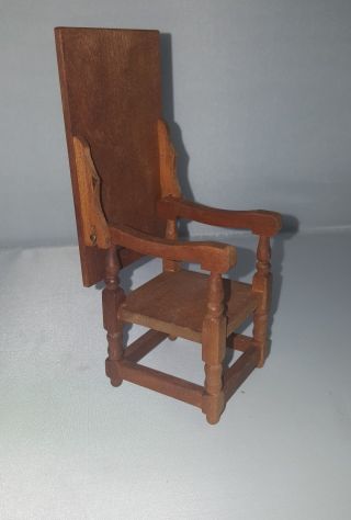 Vintage Wood Doll House Furniture Piece Chair Table Japan 1970