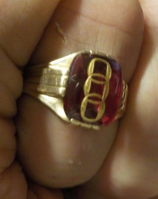 Odd Fellows Vintage Gold Ring Item 944