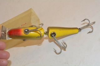 old wooden creek chub 2600 pikie minnow lure bait tuff color 1960 ' s 6