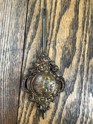 Antique Fancy American Kitchen Shelf Or Mantle Clock Pendulum 2