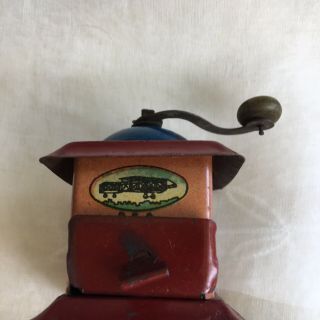 Antique Lithograph Tin Penny Toy Coffee Grinder