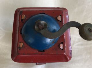 antique lithograph Tin Penny Toy Coffee Grinder 7