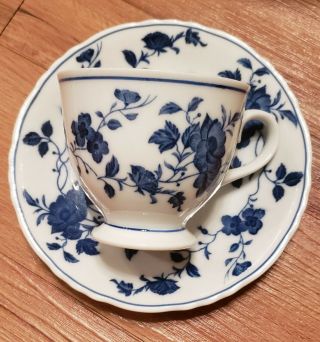 Vintage Royal Meissen Fine China of Japan Teacup Saucer Blue White Porcelain 3
