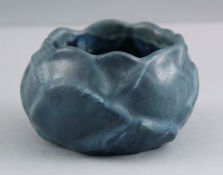 Antique Hampshire Art Pottery Arts & Crafts 24 Artichoke Vase,  Blue Glaze,  Nr