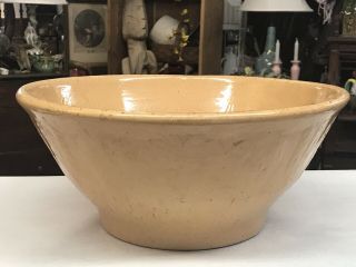 Antique Embossed Yelloware Batter Bowl Yellow Ware Mccoy Bauer Roseville Pottery