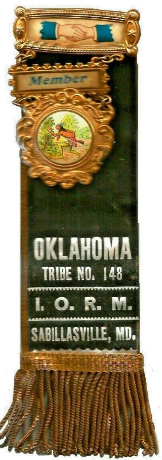 Oklahoma Tribe No.  146 I O R M - Sabillasville,  Md Ribbon