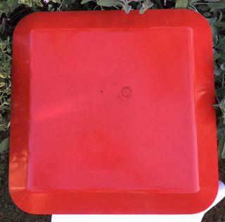 1954 WAVERLY PRODUCTS RED KARTELL STYLE PATTERNED BAKELITE TRAY PLATTER ART DECO 4