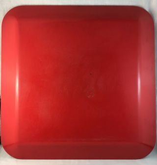 1954 WAVERLY PRODUCTS RED KARTELL STYLE PATTERNED BAKELITE TRAY PLATTER ART DECO 5