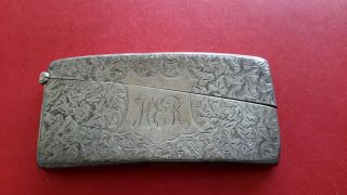 1900 Birmingham Hallmarked Solid Silver Curved Calling Card Case 42g