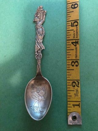 Antique Sterling Silver Spoon Los Angeles California Ostrich Picking Oranges 24g
