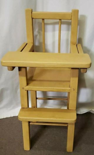 Vintage Wood Baby Doll High Chair 19 " Tall Furniture 319