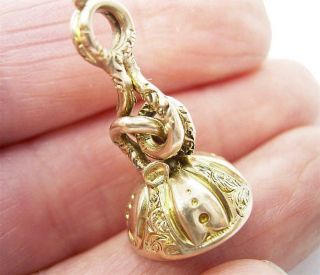 Small Antique Georgian Victorian 9ct Gold Bloodstone Fob Seal