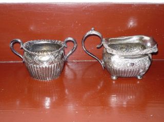 Unidentified British Silver Plated Sugar And Creamer Set