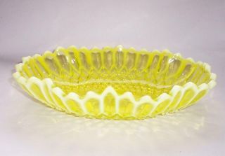 Antique 1890s Uranium Pressed Glass Bowl/dish George Davidson Somerset Pattern