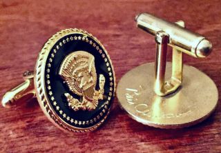 Authentic Bill Clinton Cobalt Presidential Seal Cufflinks - White House
