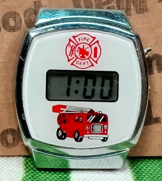 Vintage Fire Dept Digital Wrist Watch