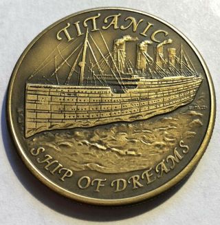 Us Commemorative - Titanic Medal Medallion Heavy Bronze Antique Finish