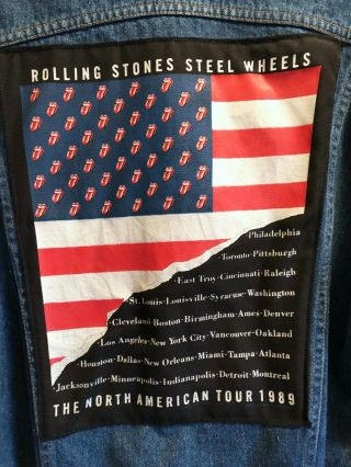 Rolling Stones Vintage 1989 Steel Wheels Tour Denim Jacket Size Med Never Worn 2