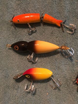 set of 10 folk art fishing lures.  All in. 4