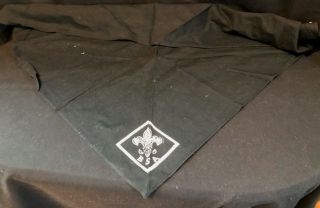 Vintage Boy Scout Bsa Black Neckerchief Scarf (a051)