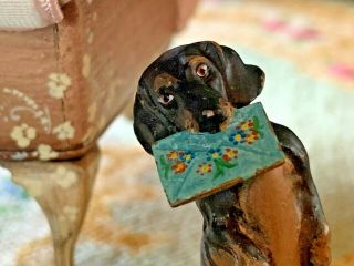 Antique Miniature Dollhouse Franz Bergman Austrian Vienna Bronze Love Letter Pup