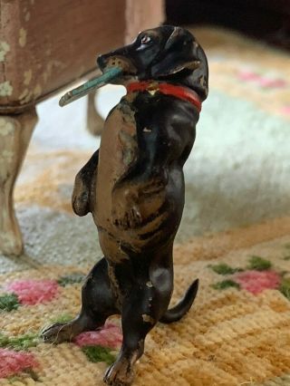 Antique Miniature Dollhouse Franz Bergman Austrian Vienna Bronze Love Letter Pup 4
