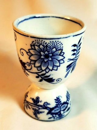 Antique English Blue Onion Pattern Large Egg Cup