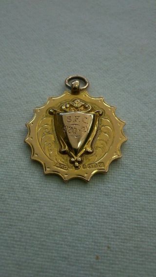 Antique Scotland Football Club 9ct Gold Medal Fob Chester Hallmarks Ext Rare Uk