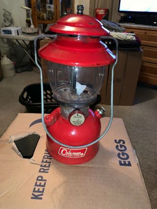 Vintage Red Coleman 200a Lantern Shape