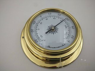70mm Brass Enclosed Thermometer
