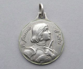 French,  Antique Religious Medal.  Saint Joan Of Arc,  Jeanne D 