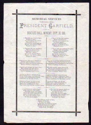 1881 James Garfield Memorial Service - Washington D.  C.