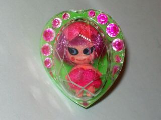 Vintage Mattel Liddle Kiddle Jewelry Heart Ring With Doll