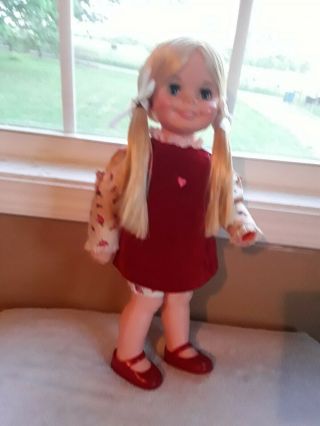 Vintage 1971 Kenner Crumpet Doll In Dress And Pants Left Hand Missing