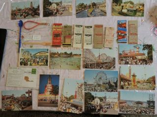 30 1930s - 1970 Palisades Amusement Park Jersey Matchbook Post Cards,  Tdbr