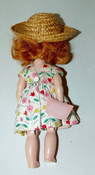 Vintage GINNY DOLL Molded Lash BENT KNEE Walker RED HAIR Tagged 2