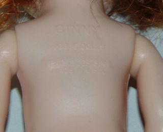 Vintage GINNY DOLL Molded Lash BENT KNEE Walker RED HAIR Tagged 5