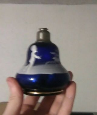 Antique Mary Gregory Cobalt Blue Glass Atomizer Perfume Bottle L@@k