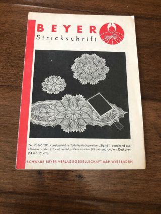 Vintage Late - 1950s Beyer Strickschrift (cross - Stitch) Pattern Nr 70665