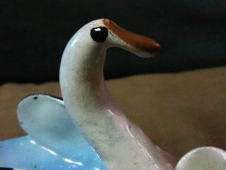 Lovely Antique N.  Capodimonte Handcrafted Small Swan/Rose Trinket Dish,  Italy 6