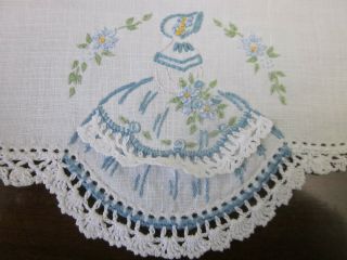 A Crinoline Lady Embroidered Doilies