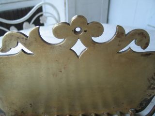ANTIQUE DECORATIVE HEAVY SOLID BRASS WALL MOUNT MAIL BASKET 2
