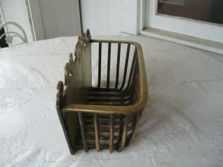 ANTIQUE DECORATIVE HEAVY SOLID BRASS WALL MOUNT MAIL BASKET 4