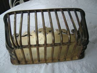 ANTIQUE DECORATIVE HEAVY SOLID BRASS WALL MOUNT MAIL BASKET 7