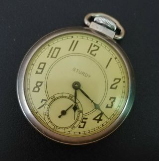 Vintage Ingraham Sturdy Dollar Pocket Watch And Papers Runs